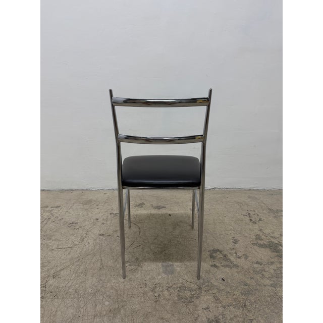 Chrome Otto Gerdau Chrome and Black Naugahyde Dining Chairs Circa 1960s - Set of Four For Sale - Image 8 of 18