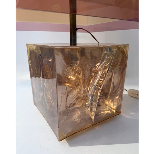 Pair of Lamps Pink Fractal Resin by Selenova, Italy, 1970s For Sale - Image 6 of 14