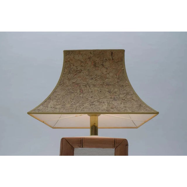German Ceramic Table Lamp with Cork Shade from Leola, 1970s For Sale - Image 4 of 13
