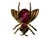 1950s Vintage Signed Pegasus Coro Red Rhinestone Fly Bug Pin Brooch For Sale - Image 5 of 6