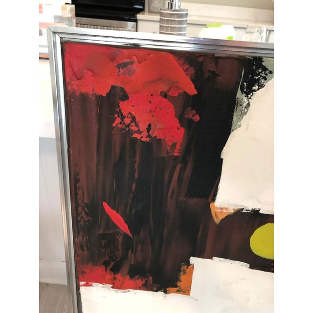 1970s Large Abstract Oil on Canvas by Lee Reynolds Burr for Vanguard Studios For Sale - Image 9 of 11
