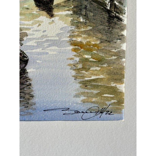 Traditional Watercolor of Venice by Noted Artist Bonazzon For Sale - Image 3 of 5