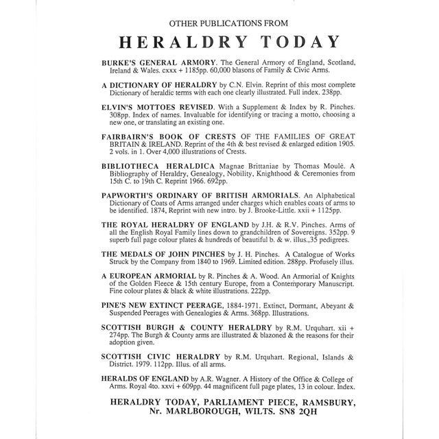 1990s "European Nobility and Heraldry" Book 1994 Pinches, J.H. For Sale - Image 5 of 9