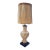 Vintage Asian Chinoiserie Relief-Carved Table Lamp With Pleated Shade For Sale