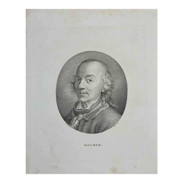 John Hall, Portrait of Wocher, Etching, 1810 For Sale