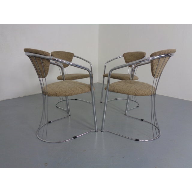 Italian Chrome-Plated Dining Chairs, 1980s, Set of 4 For Sale - Image 13 of 18