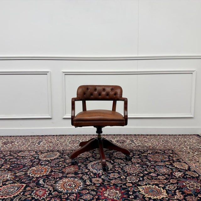 Classic and Elegant | Antique office chairs in English, Classic and Chesterfield style. This beautiful office chair is the...