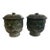 Pair of Vintage Mid-Century Modern Artichoke Footed Ceramic Jars With Lid For Sale