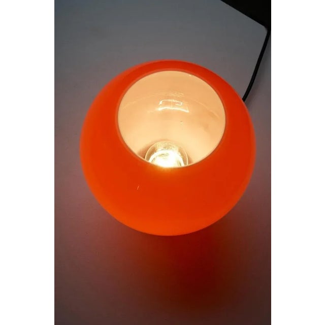 1970s Space Age Orange Full Glass Table Lamp, 1970s For Sale - Image 5 of 8