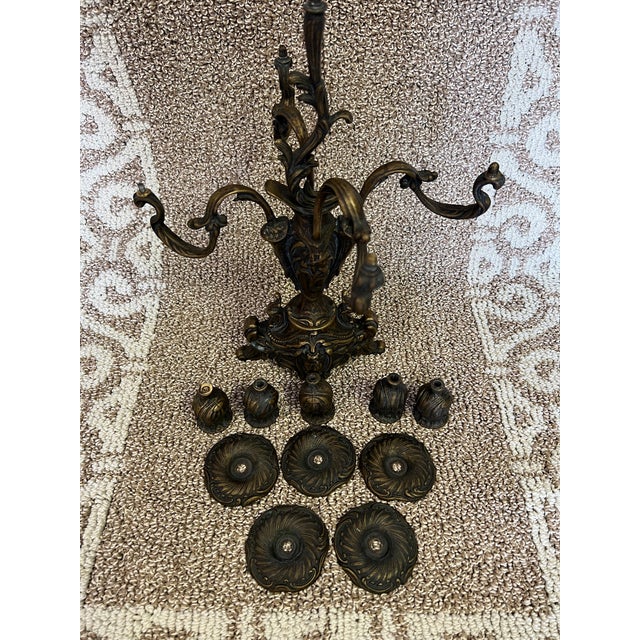 Mid 20th Century 5 Arm French Baroque, Gothic Candlestick For Sale - Image 12 of 12