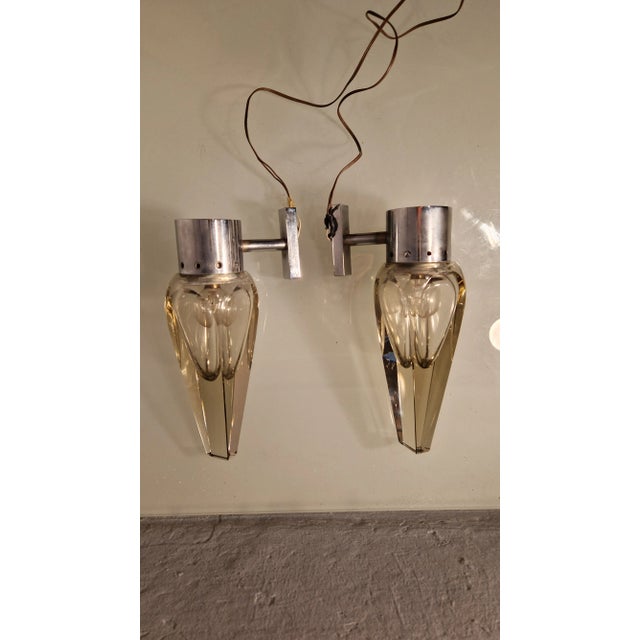 Flame Glass Wall Lamps from Seguso, 1960s, Set of 2 For Sale - Image 4 of 10