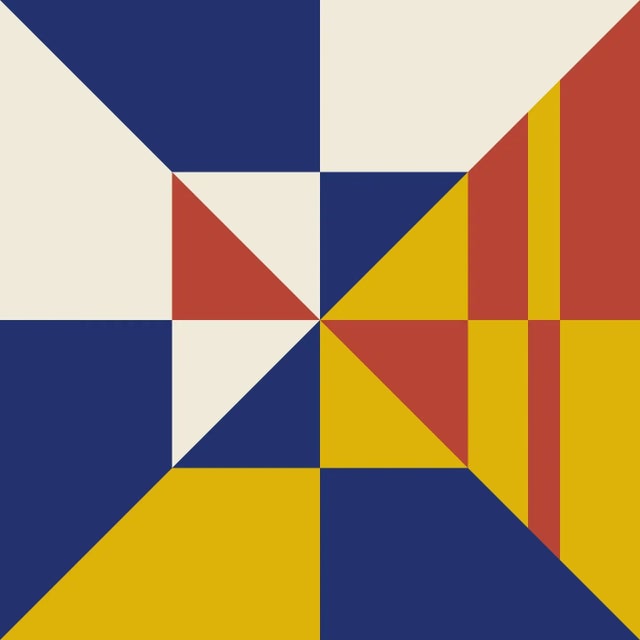 "Modern Nautical Blue Block B" Geometric Fine Art Print by Melinda Cox 20" X 20" For Sale