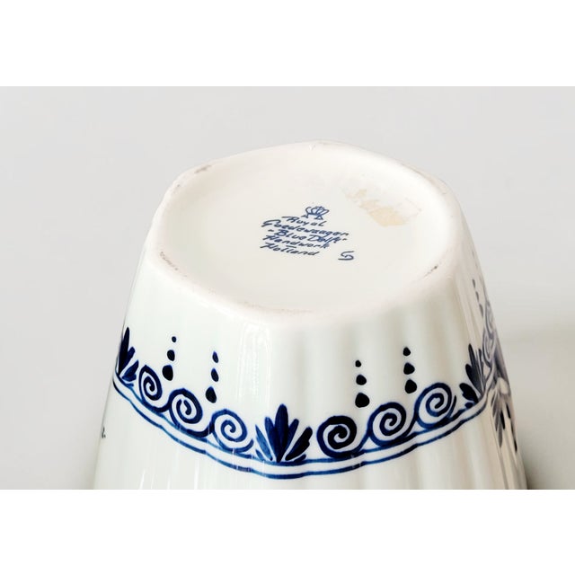 Blue Antique Hand-Painted Delft Blue Vase, Holland, 19th Century For Sale - Image 8 of 18