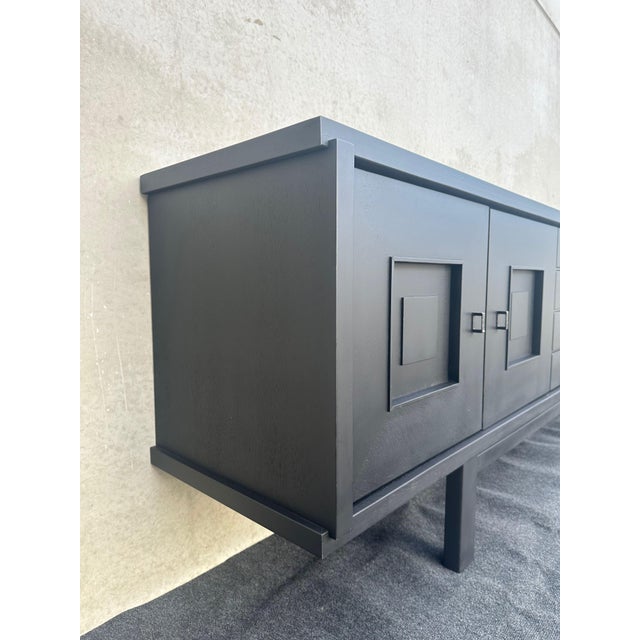 Vintage Brutalist Black Stained Oak Sideboard from De Coene, 1960s For Sale - Image 10 of 18