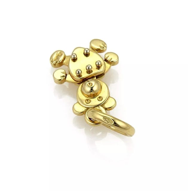 Contemporary Pomellato Mini Puppet Animated 18k Yellow Gold Bear Charm Pendant For Sale - Image 3 of 5