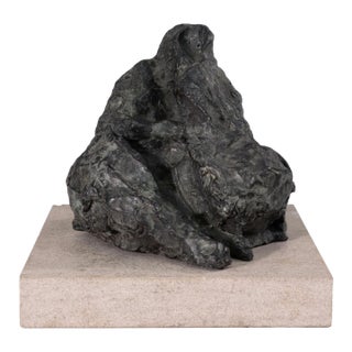 Richard Kozlow - Spectre (Green), 1996 Modern Bronze Sculpture on Cement Base For Sale