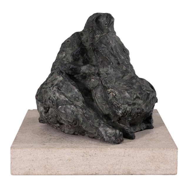 Richard Kozlow - Spectre (Green), 1996 Modern Bronze Sculpture on Cement Base For Sale