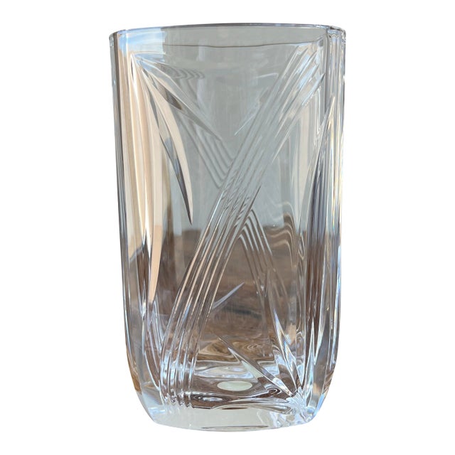 Cristal De France Lead Crystal Rectangular Shaped Vase 7” For Sale