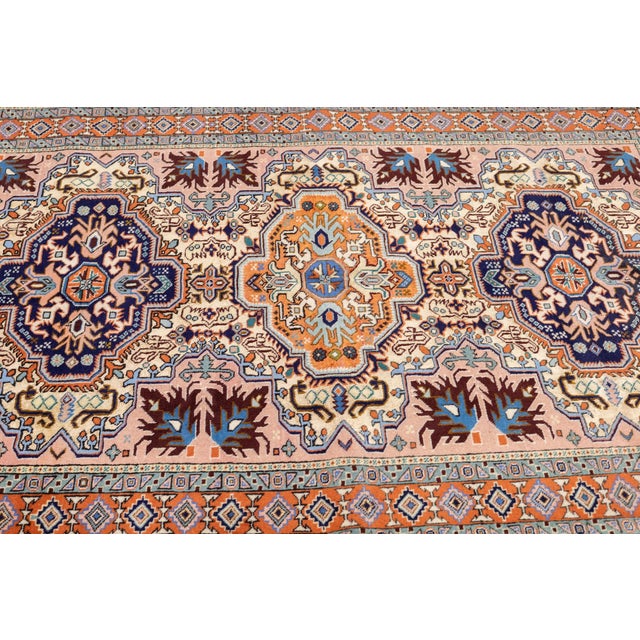 1970s Vintage Hand-Knotted Persian Ardebil Rug 4'4" X 6'4" For Sale - Image 5 of 17