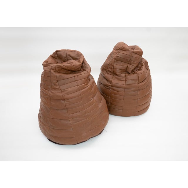 Patchwork Leather Bean Bags from De Sede, 1970s, Set of 2 For Sale - Image 4 of 6