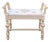 Vintage Chic Turned-Leg Cream Boho Bench For Sale