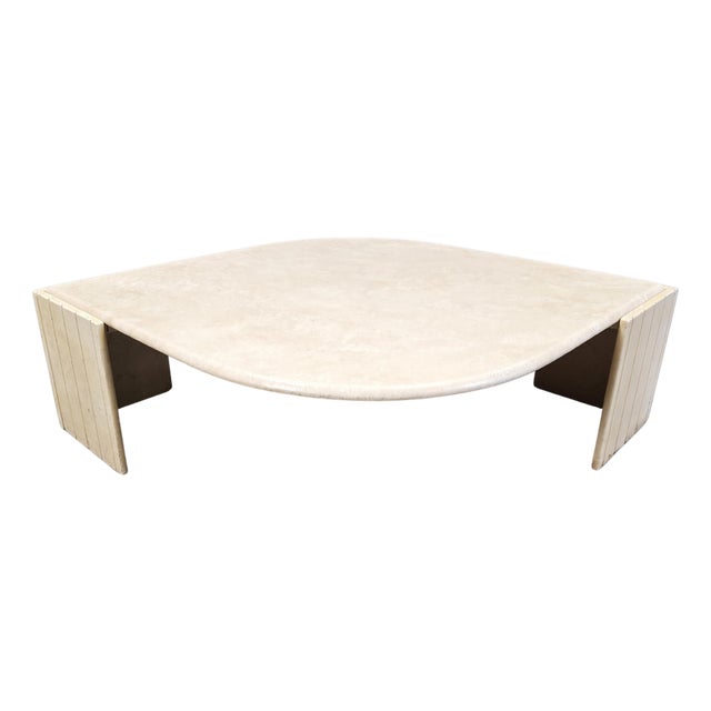 Vintage Travertine Coffee Table from Roche Bobois, 1970s For Sale
