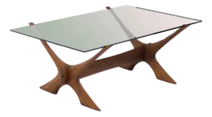 Erebro Glass Condror Walnut & Glass Coffee Table by Fredrik Schriever-Abeln
