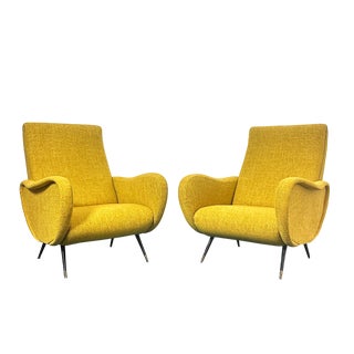 Vintage Italian Lady Lounge Chairs by Marco Zanuso, 1960s, Set of 2 For Sale