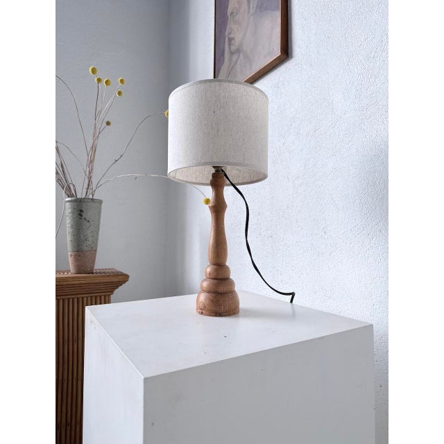 Light Oak Wood Desk Lamp, 1950s For Sale - Image 13 of 13