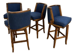 Set of 4 Mid 20th Century Swivel Bar Stools