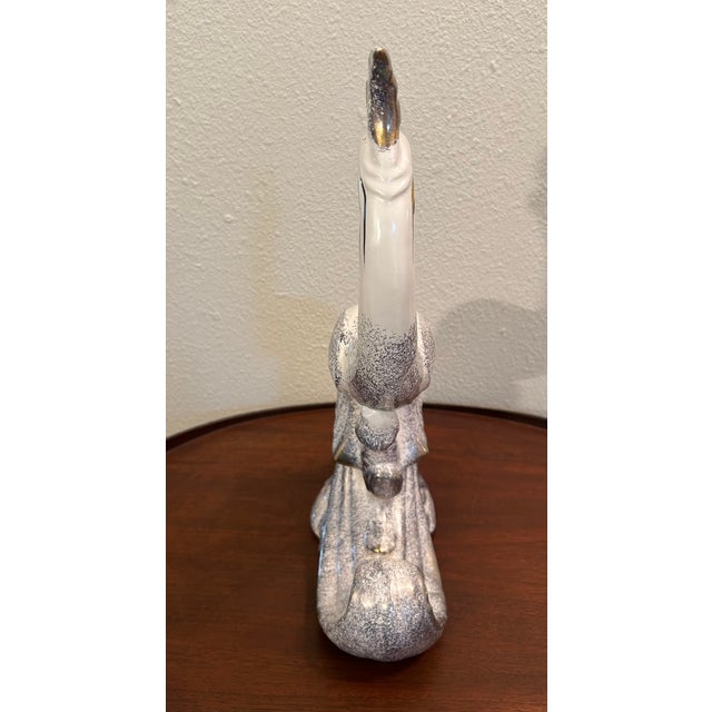 Vintage Hollywood Regency Large Ceramic Bird Figure 17.5" High For Sale - Image 4 of 5