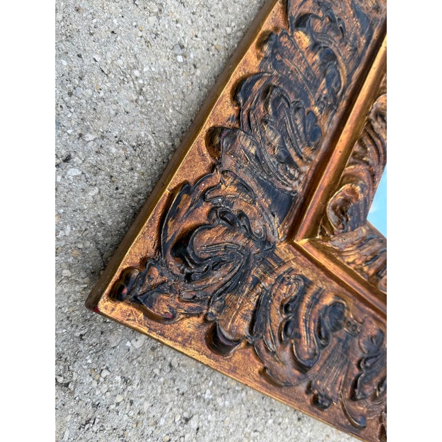 Late 20th Century Vintage Carolina Mirror Company Carved Gilt Framed Beveled Wall Mirror For Sale - Image 5 of 11