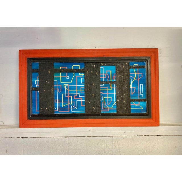 Mid-Century Modern Mid Century Signed Large Framed Abstract Oil Panting For Sale - Image 3 of 9