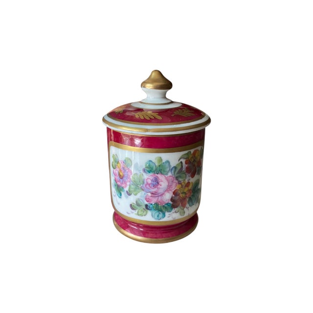 Late 19th Century Antique Paris, France Hand Painted Porcelain Jar For Sale - Image 5 of 5