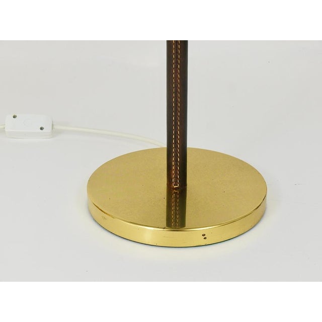 Mid-Century Brass & Leather Table Lamps attributed to J. T. Kalmar for Kalmar, Austria, 1960s, Set of 2 For Sale - Image 9 of 18