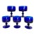 Mid-Century Modern Cobalt Blue Sculptural Stemmed Goblet Glasses, Set of 5 For Sale