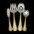 Yamazaki Tasha Gold Accent Stainless Flatware Hostess Set – Four Serving Pieces 1990’s For Sale - Image 16 of 16