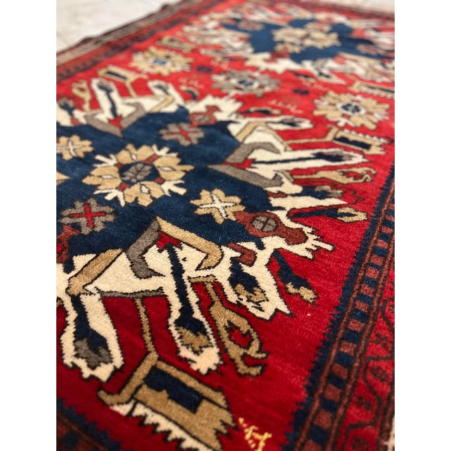 Textile Vintage Kazak Wool Rug For Sale - Image 7 of 10