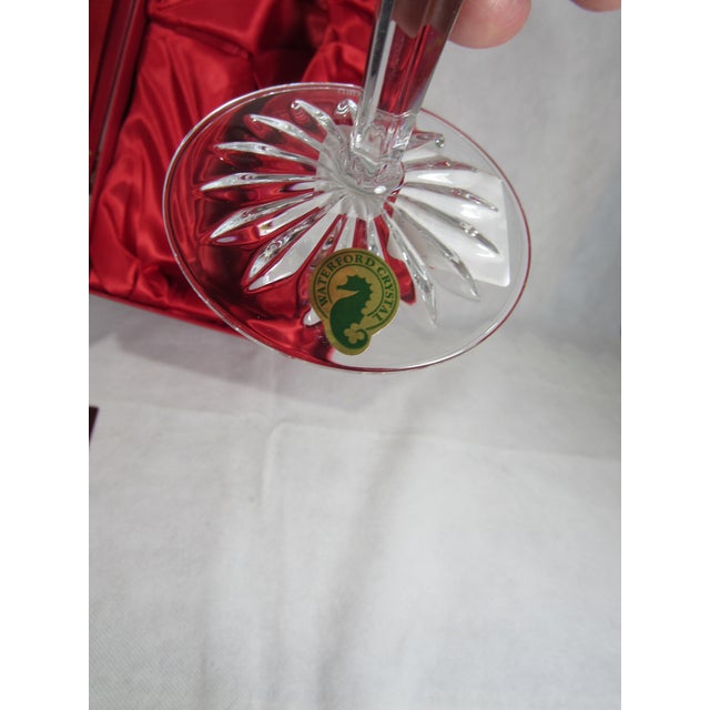 Glass Vintage #2 Waterford Crystal "12 Days of Christmas" Flute Glass "Two Turtle Doves" For Sale - Image 7 of 15