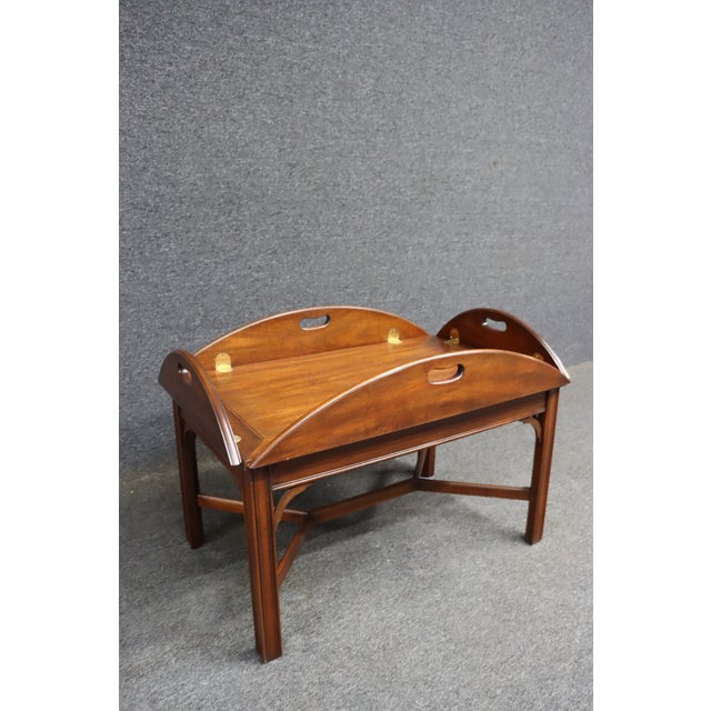 Wood Henkel Harris Genuine Mahogany Butler’s Tray Coffee Table For Sale - Image 7 of 16