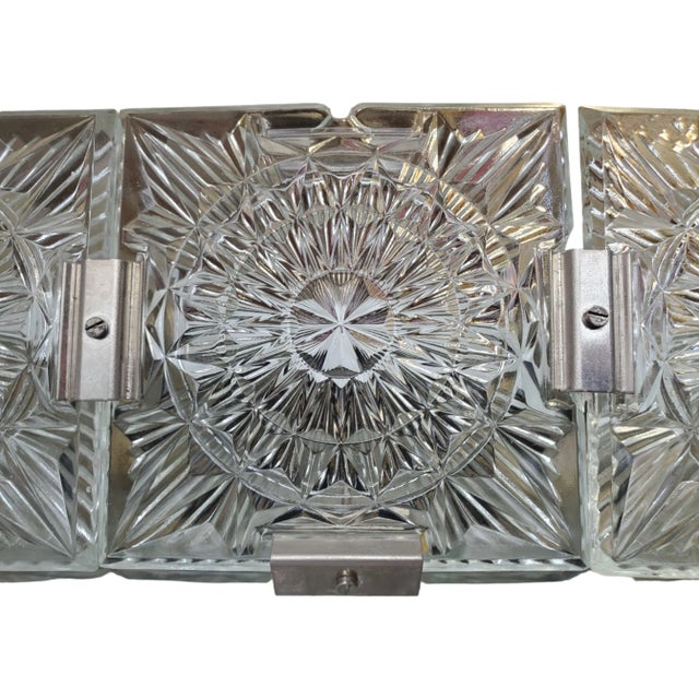 Mid-Century Frosted Glass Square Flush Mount Ceiling Lights For Sale In New York - Image 6 of 12