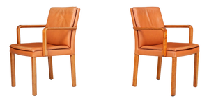 Set of Armchairs in Bentwood and Cognac Leather attributed to Walter Knoll for Walter Knoll / Wilhelm Knoll, Germany, 1970a