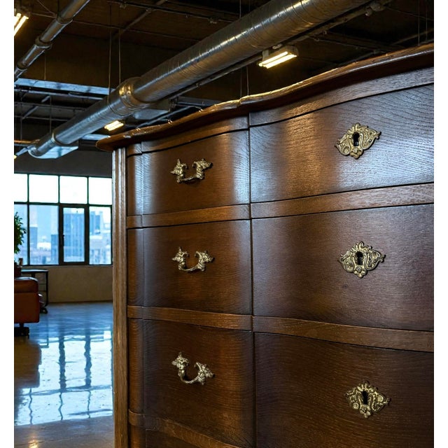 1940s Vintage American Revival Highboy Dresser, 1940s For Sale - Image 5 of 6