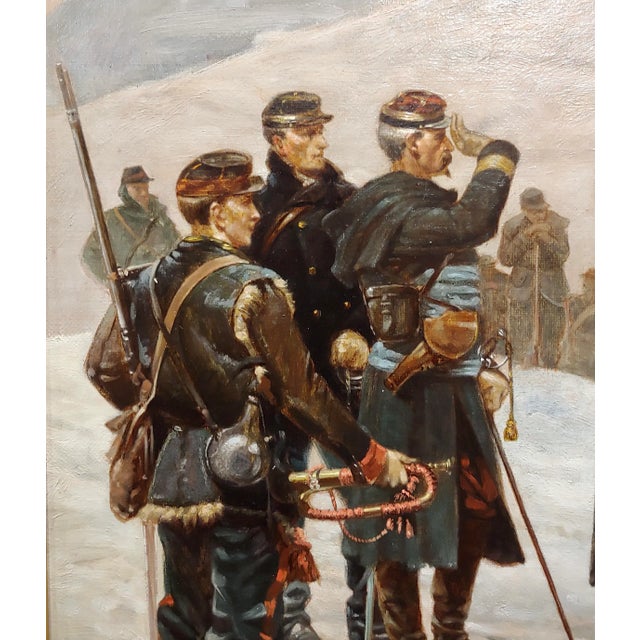 Alphonse De Neuville -French & Prussian Army Saluting-Oil Painting For Sale In Los Angeles - Image 6 of 9