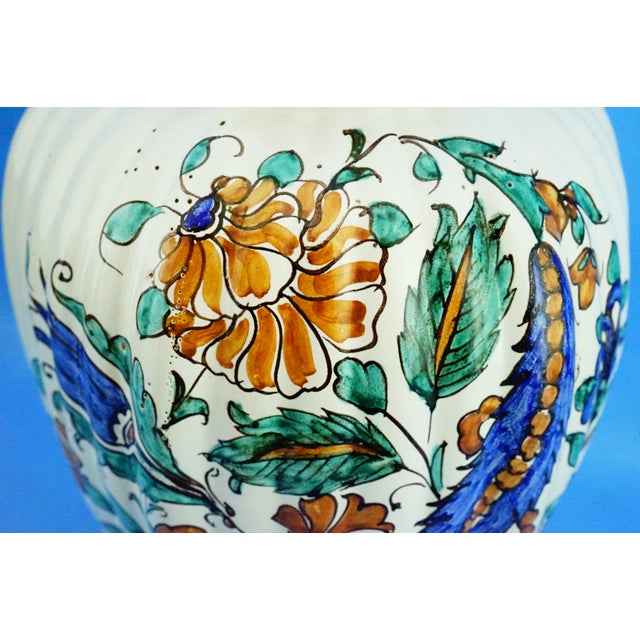 20th Century German Ribbed Ceramic Vase with Iznik Motifs by Icaro Rodi, 1920s For Sale - Image 13 of 18