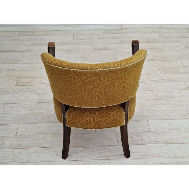 Scandinavian Ash Armchair with Green Upholstery, 1930s For Sale - Image 12 of 18