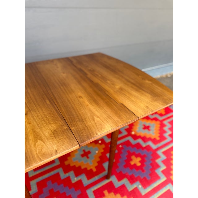 1950s Drexel Parallel Drop-Leaf Dining Table Walnut Mid-Century Modern For Sale - Image 10 of 15