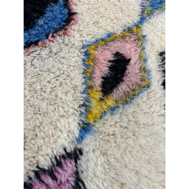 White Berber Moroccan Mrirt Wool Rug For Sale - Image 8 of 10