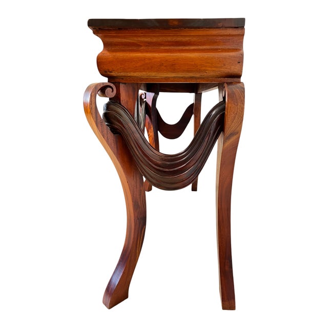 Vintage Carved Swag Wood Console Table For Sale - Image 6 of 13