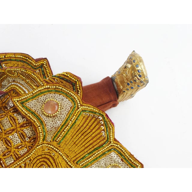 Textile Large Vintage Asian Puppet with Clothing with Beads and Sequins For Sale - Image 7 of 11